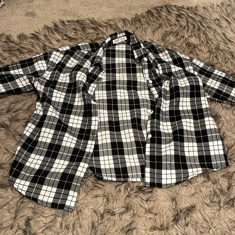 Shein Kids Black and White Flannel